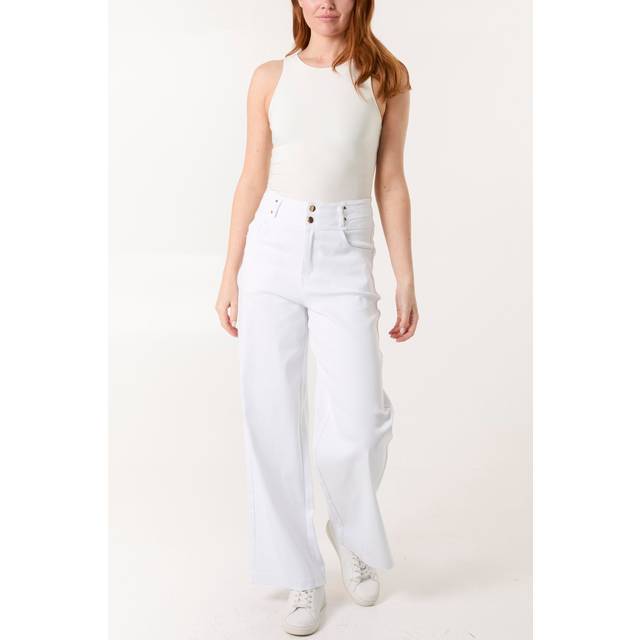 High Waisted Jeans - 10 / WHITE