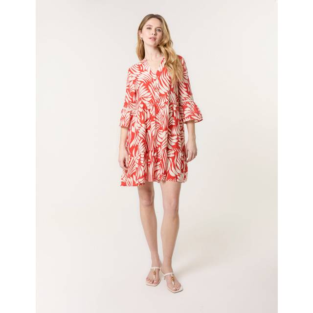 Ric Rac Smock Shirt Dress - S/M / ORANGE