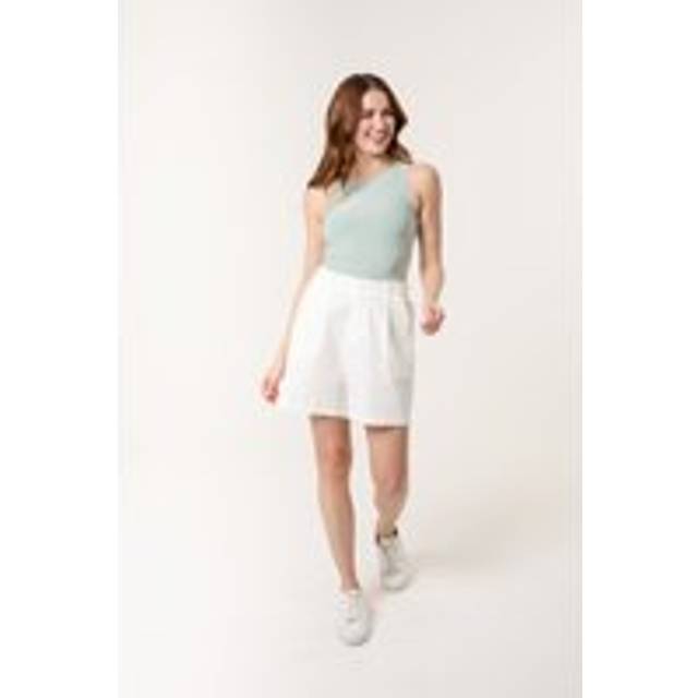 Blue Vanilla Ivory Shorts With Pleated Design - xl