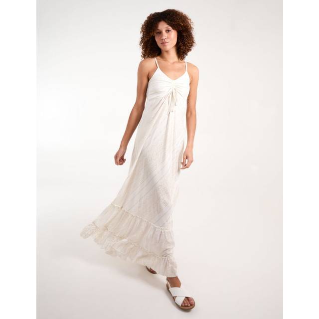 Womens Gold Tie Front Maxi Dress - Metallics - L