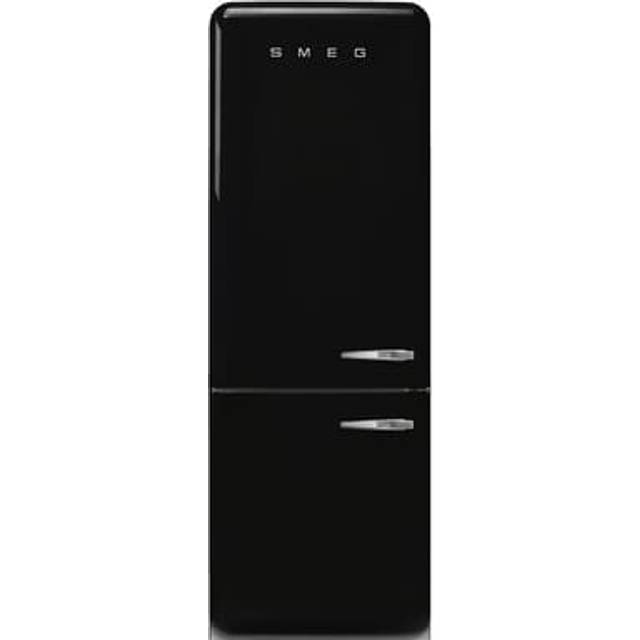 Smeg 50s Style Retro Left Hand Hinge FAB38LBL6 205cm Frost Free Fridge Freezer - Black - D Rated
