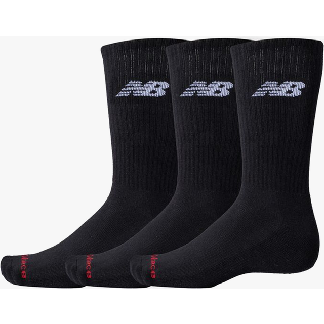 New Balance Everyday Crew 3 Pairs Bomullsstrumpor Black - Medium