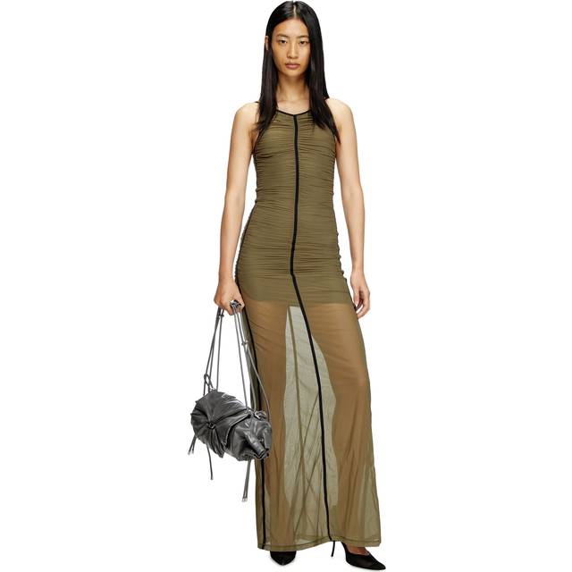 Diesel - Robe longue à bretelles spaghetti - Robes - Femme - Vert - L