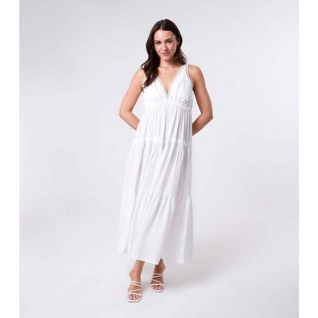 Maxi V Neck Dress - L / IVORY