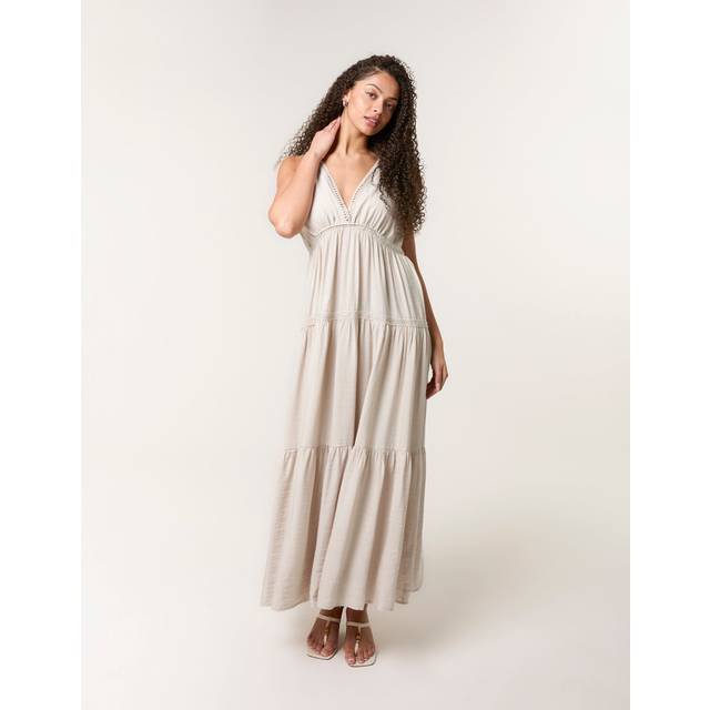 Blue Vanilla Stone Maxi V Neck Dress