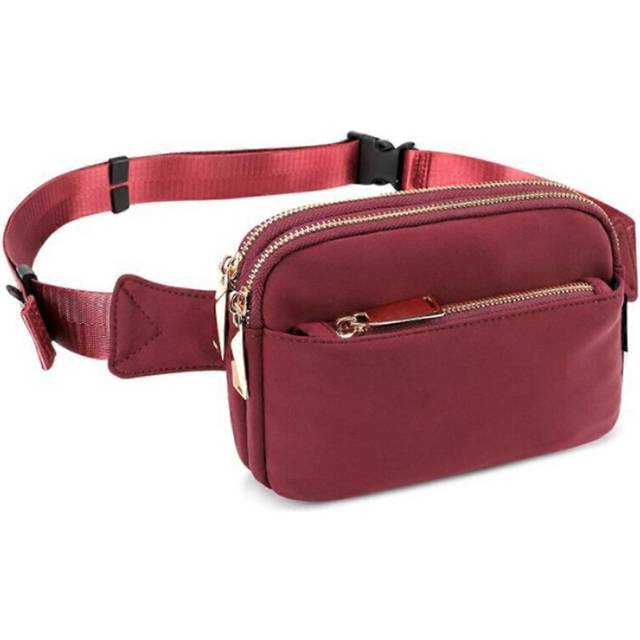 (wine red, One size) 2025 New Fanny Packs for Women Men, Black Crossbody Fanny Pack, Belt Bag with Adjustable Strap, Fashion Waist Pack