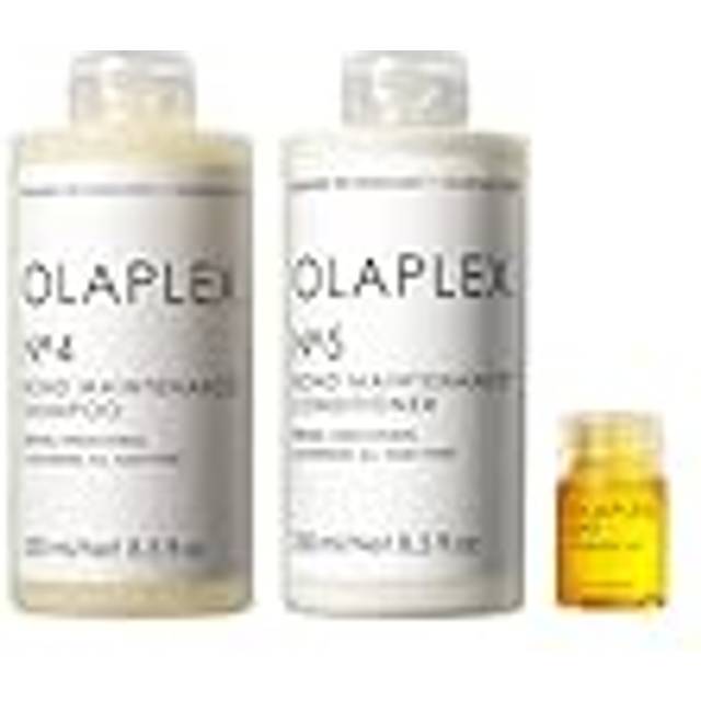 Olaplex Wash and Shine hårkit: nr 4, 5, 7, schampo och balsam för rengöring, återfuktande och frissigt kontroll i upp till 72 timmar, bindningsolja för att förbättra glansen och skydda