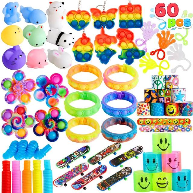 JOYIN 60 Pcs Party Favors for Kids  Popular Fidget Toys Pack  Goodie Bags Fillers for Kids Birthday Party  Prizes in Bulk for School  Pinata