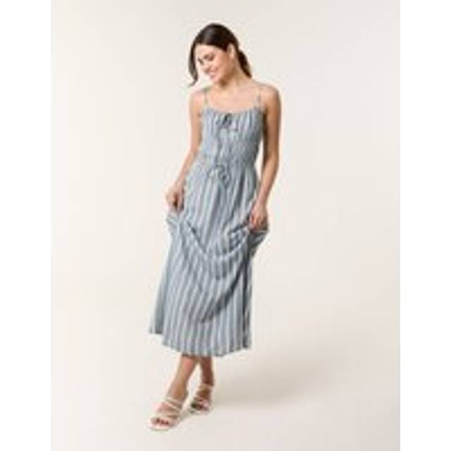 Blue Vanilla Denim Tie Front Midi Dress