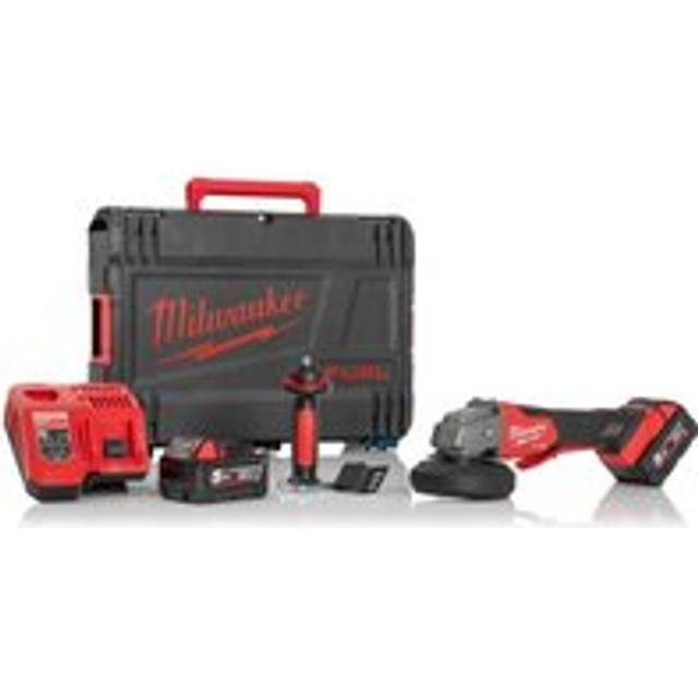 Milwaukee M18FSAGV115XPDB-0 FUEL 115mm Variable Speed Braking Angle Grinder 2x 5Ah Batteries Charger and Case