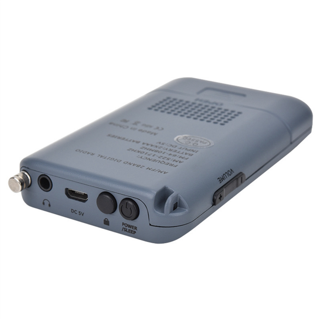 AM/FM Radio with LCD Display Pocket Handheld Digital Dual Band Receiver Portable Speaker Gray