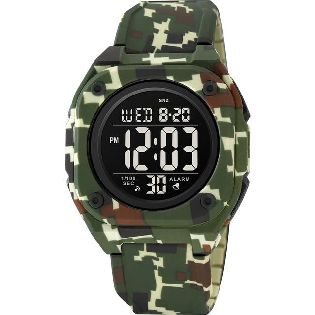 Square Digital LED Chronograph Sport Waterproof Wristwatch