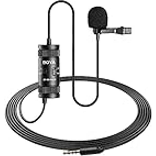 Boya BY-M1 Pro II Lavalier-mikrofon med brusreducering och rundstrålande mikrofon med övervakningsport för YouTube Tiktok Intervju Broadcast Content Creation