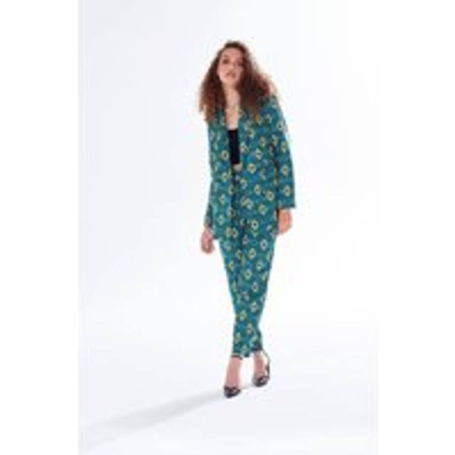 Womens Liquorish African Print Blazer In Green - Multi - L