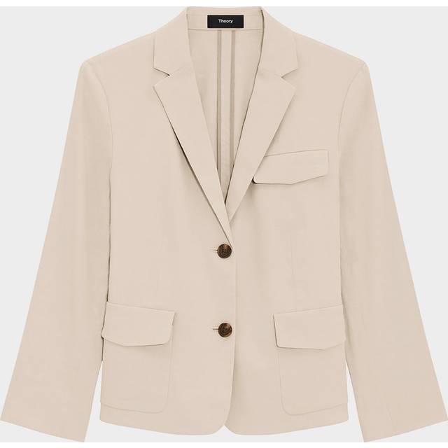 Shrunken Crunch Linen Jacket - STRAW - 12
