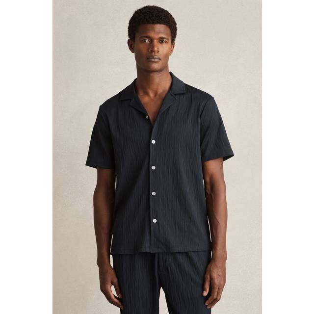 Reiss Elio Regular Fit Short Sleeve Shirt, Navy