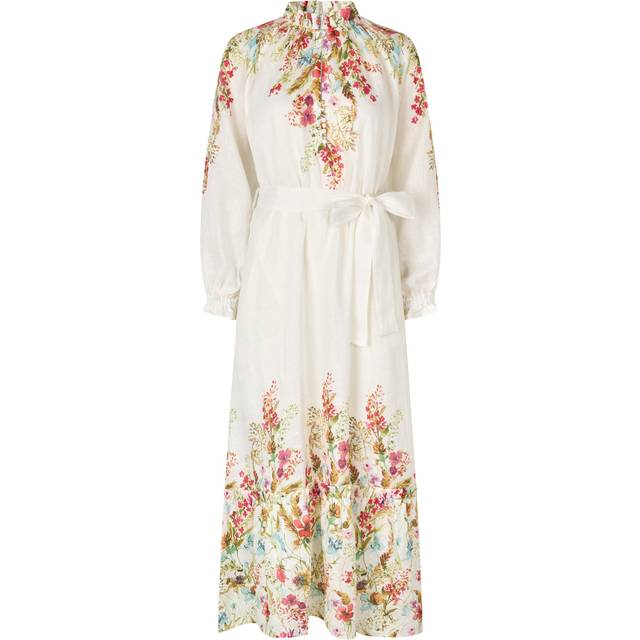 Dea Kudibal, Maxi Dresses, female, Multicolor, L, Ruffle Collar Linen Dress
