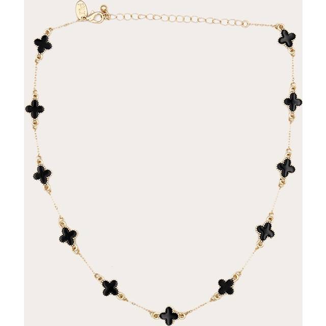 Gold Clover Pendant Necklace, Yellow - One Size