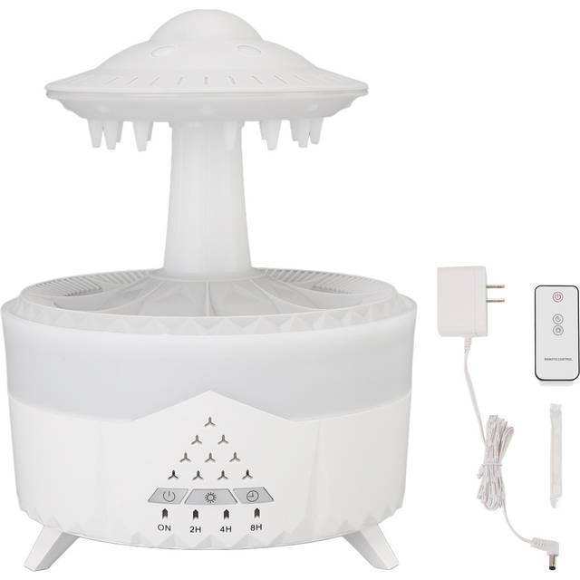 UFO Raindrop Humidifier with Colorful Lights Remote Control Timing Humidifier Aroma Humidifier white