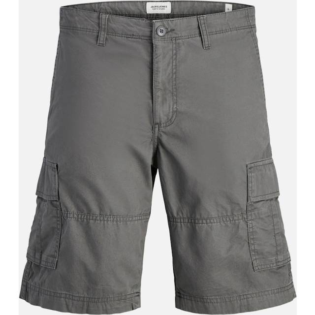 Men's Jack & Jones Cole Mateo Mid Cargo Short Castlerock - Grey - Size: 37/36/32