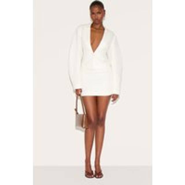 Cream Boucle Mini Skirt, White - 16
