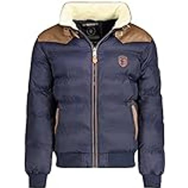 Geographical Norway Abramovitch pojke varm quiltad jacka för pojkar höst vinter – varm jacka – vindjacka långärmad vadderad – barn (marinblå 10 år), Marin, 10 �r