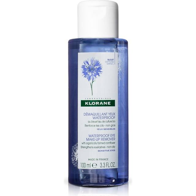 Klorane - Waterproof Eye Makeup Remover With Organically Farmed Cornflower - Sensitive Skin Approved -Fragrance Free & Paraben-Free - Vegan - 3.4 fl.