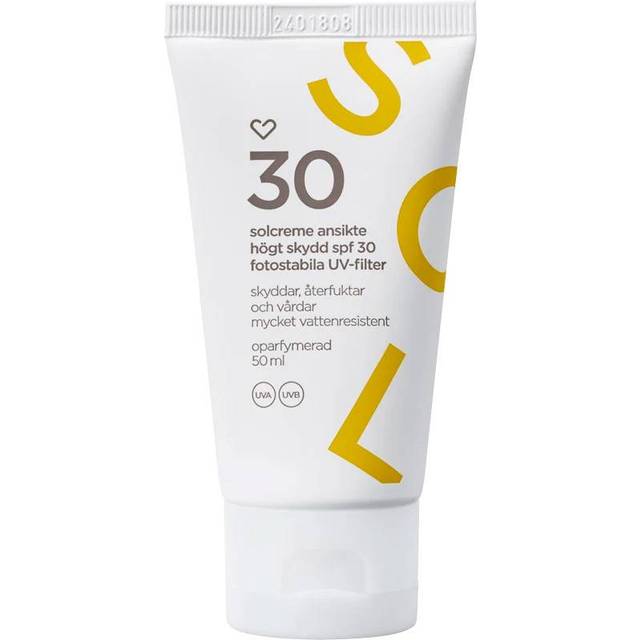 Hjärtats Solkräm Ansikte Oparfymerad SPF30 50 ml