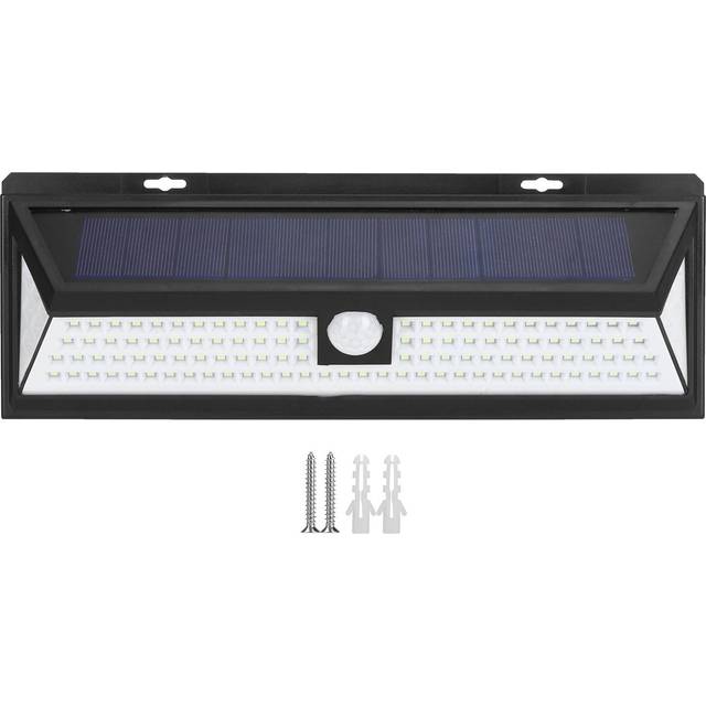 LED Inductive Solar Wall Lamp IP44 Waterproof Black Shell White Light Outdoor Lighting Sensor Lamp