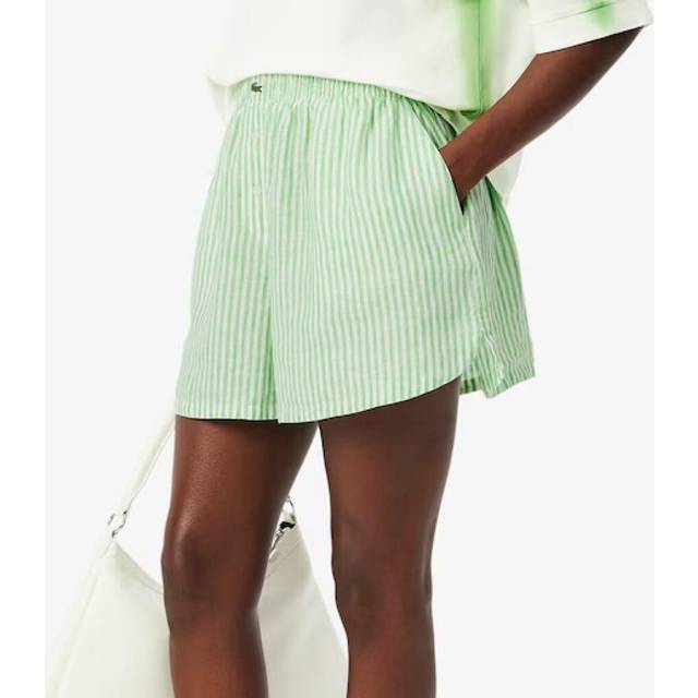 Lacoste - Bermuda-shorts med grønne og hvide striber - Del af sæt