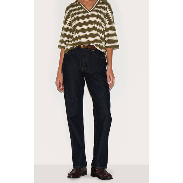Dark Indigo High Waist Straight Leg Jeans, Dark Indigo - 10