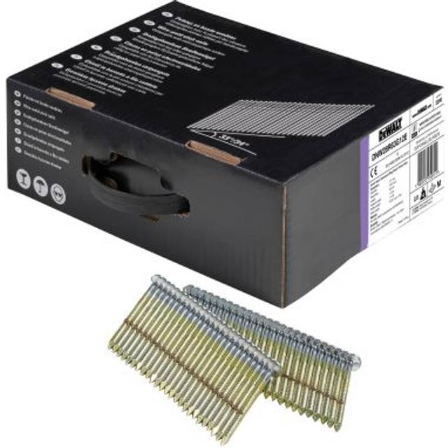 DeWalt 34 Degree Galvanised Ring Shank Wire Collated Nail 2.8mm x 63mm (2200 Pack) in Gold