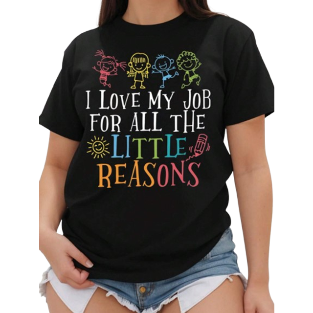 Calvaya Teachers&#39; Day Print T-Shirt, Short Sleeve Crew Neck Casual Top For Plus Size Summer & Spring, Women&#39;s Clothing Graphic Tees Women Tops
