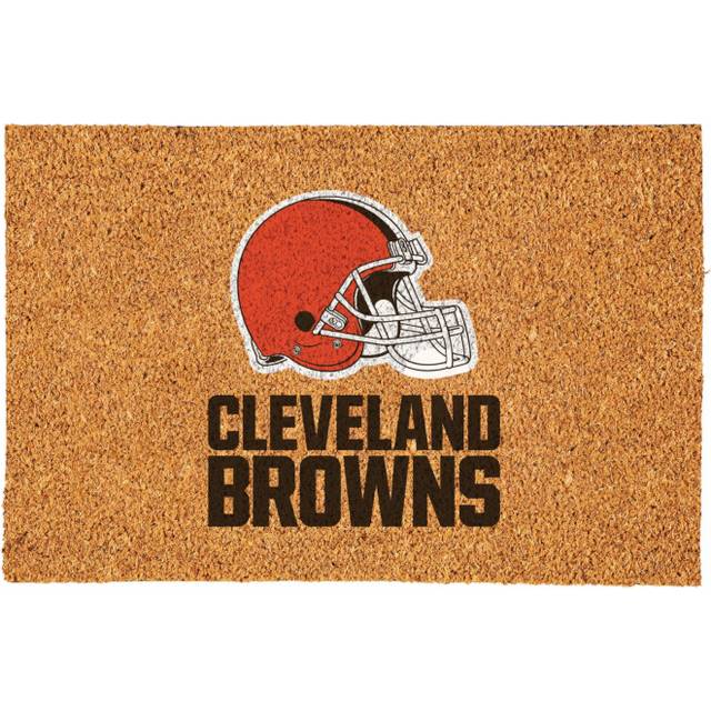Team Sports America NFL Cleveland Browns Coir Doormat  Official Full Color Team Logo  Extra Large Front Door Mat  Outdoor Indoor Entrance Rug  Non-Sli