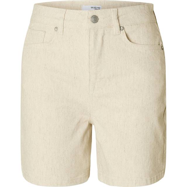 SELECTED FEMME Slfuna-Krista Hw Denim Shorts |Kräm |42