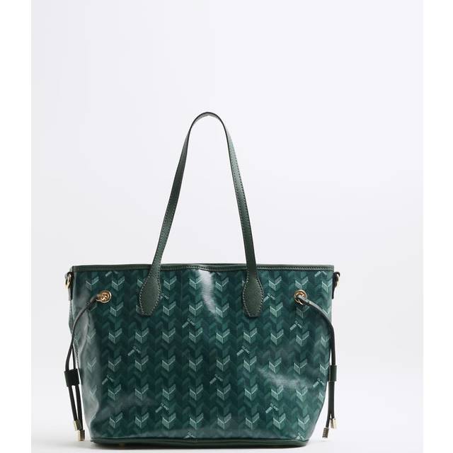 River Island Womens Green Geometric Side Tie Shopper Bag - One Size