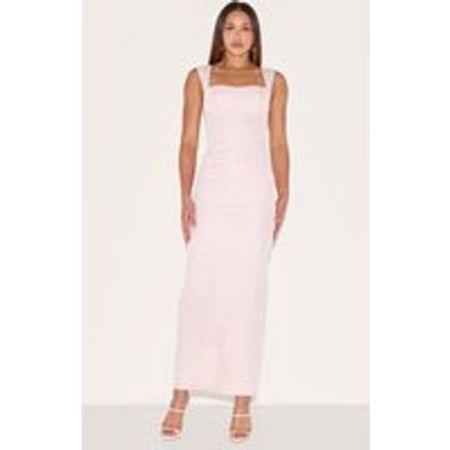 Tall Pink Woven Bodycon Maxi Dress, Pink - 8