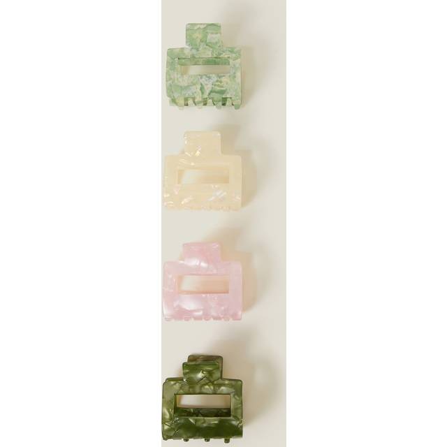 Accessorize – Olikfärgade hårklämmor i harts, 4-pack-Flera