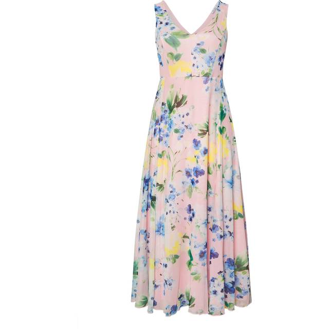 Yours London Curve Pink Mesh Floral Print Sleeveless Maxi Dress, Women's Curve & Plus Size, Yours London - 24