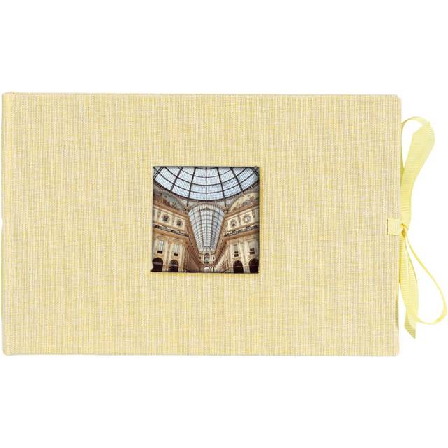 Kolo Noci Small 4x6 Photo Album  Holds 24 Photos  Ideal for Weddings and Baby Books  Yellow Chambray