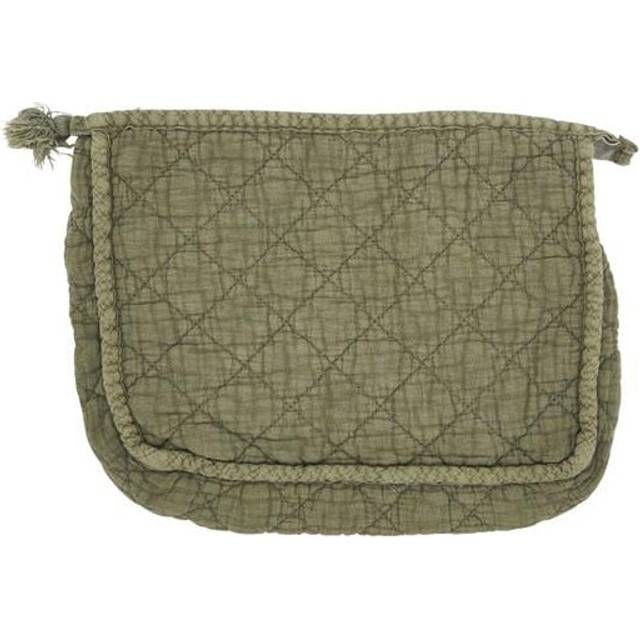 Saro Lifestyle HB1500.OL Soft Cotton Quilted Cosmetic Bag - Olive
