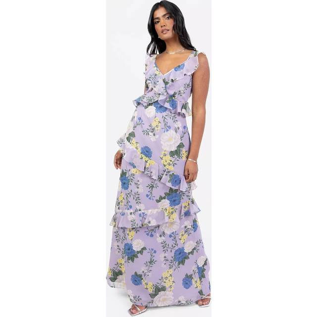 Anaya With Love Ruffle Detail Sleeveless Georgette Maxi Dress, Lilac
