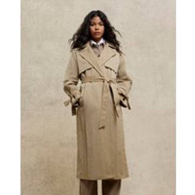 River Island Relaxed Wrap Trench Coat - Beige, Beige, Size L, Women