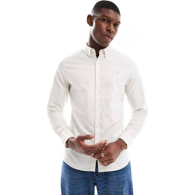 Farah Brewer Long Sleeve Shirt Cream