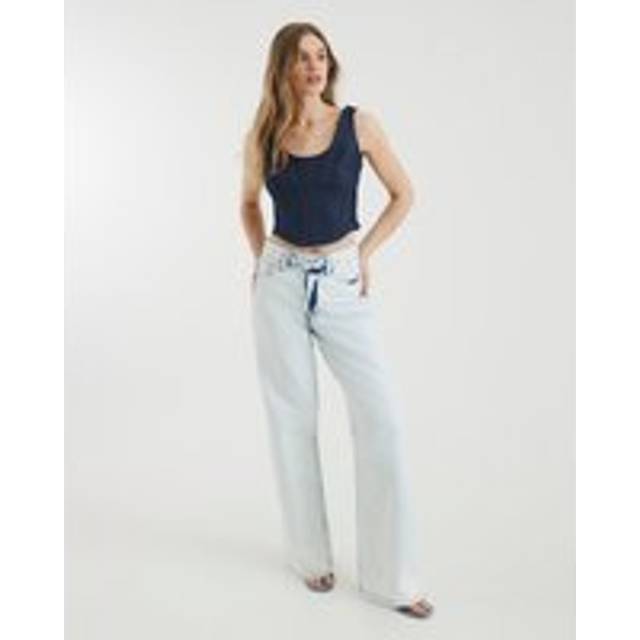River Island Womens Ecru High Waisted Relaxed Straight Leg Jeans - Beige - 12R