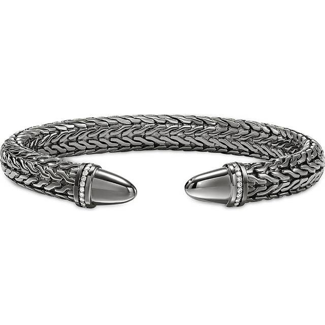 John Hardy Sterling Silver Spear Diamond Accent Flex Cuff Bracelet