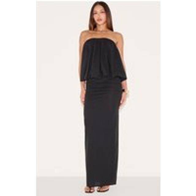 Tall Black Linen Look Maxi Skirt, Black - 12