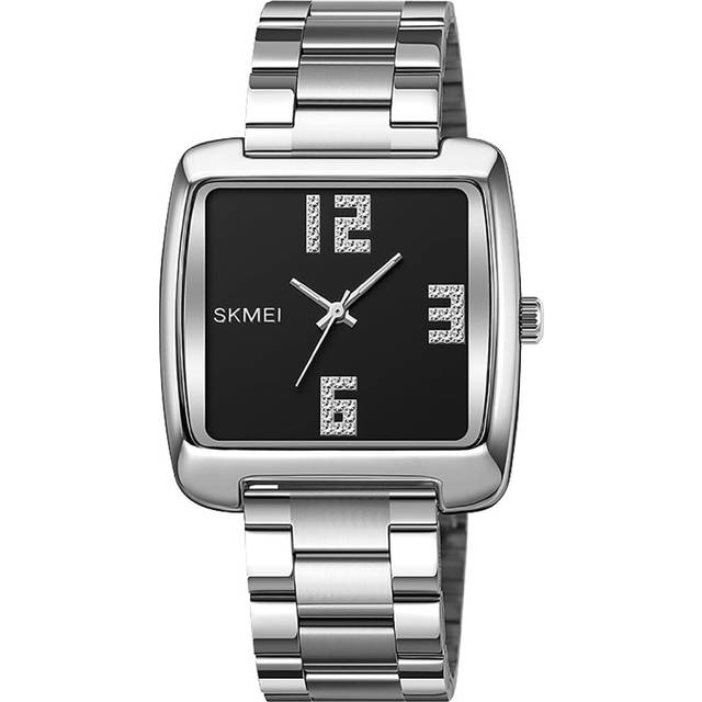 Square Scale Dial Watches Stainless Steel Waterproof Wristwatch