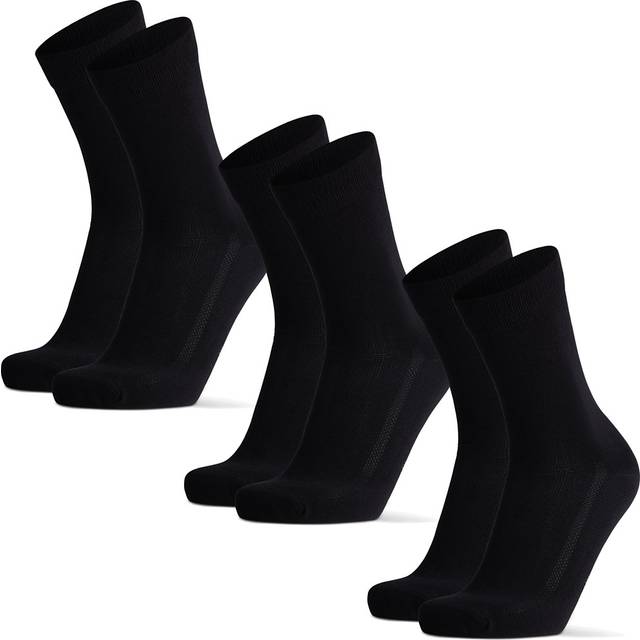 DANISH ENDURANCE 3-Pack Bambustrumpor, Mjuka Strumpor som Andas, för Herr & Dam, Svart, 43-47