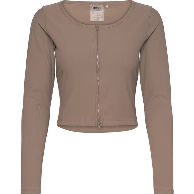 AIM´N Ribbed Performance Zipped Cardigan |Brun |S